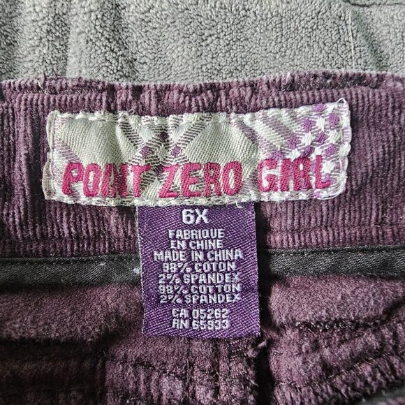 Point Zero Girl 6x Purple Jean Corduroy Wide Leg Pants - Picture 5 of 11